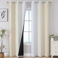 Estelar Textiler Beige and Greyish White Blackout Curtains by ESTELARTEXTILER