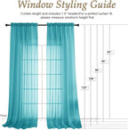 OVZME Sheer Turquoise Curtains 108 Inches Long 2 Panels Set, 59 Inch Extra Wide - Image 7