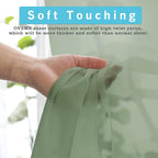 OVZME 2 Panels Sheer Sage Green Curtains 54 Inches Length Window Treatment - Image 3