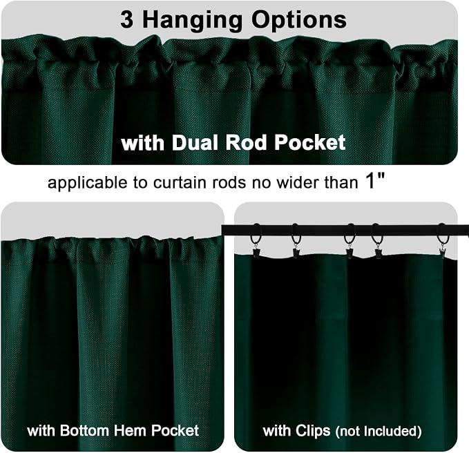 Chyhomenyc Hunter Green Short Curtain Valance - Image 5