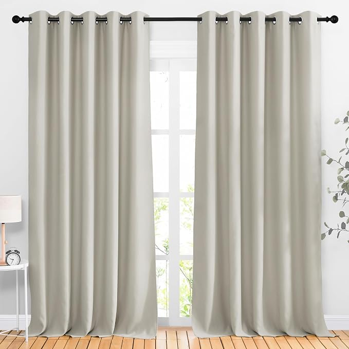 NICETOWN Room Darkening Room Divider Curtains 118 inches Long, Grommet Thermal by NICETOWN