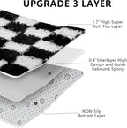 Checkered Area Rugs for Bedroom Living Room, 4x6 Black and White Fluffy Soft - Image 6