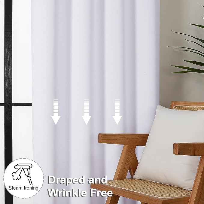 Simplebrand Pure White Light Filtering Curtains - Image 7
