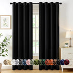 MIULEE Black Blackout Curtains for Bedroom Living Room 84 Inches Long 2 Panels by MIULEE
