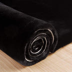 ORINOVA Fluffy Black Fuzzy Faux Rabbit Washable Shaggy Fur Rug - Image 5