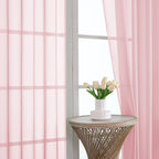 OVZME Blush Pink Bedroom Curtains 96 Length - Image 3