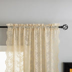 YJ YANJUN Vintage Lace Curtains 54 Inch Length-Victorian Floral Patterns and - Image 3