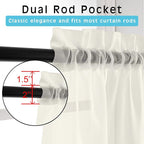 OVZME 2 Pack Ivory Sheer Curtain Panels - Image 2