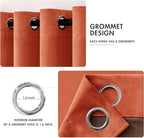 MIULEE Fall Velvet Curtains Elegant Grommet Burnt Orange Curtain Thermal - Image 2