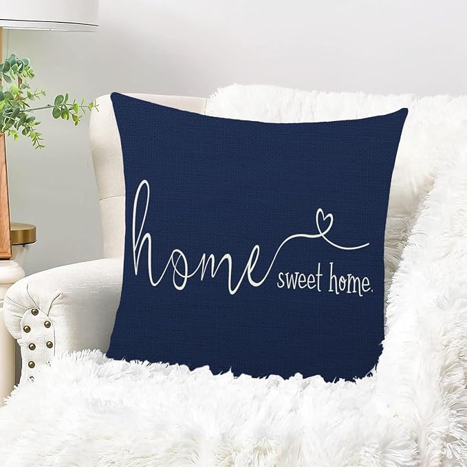 MFGNEH Home Sweet Home Quotes Farmhouse Pillow Covers 18x18 Inch, Farmhouse - Image 2