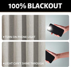 Yakamok Oatmeal Linen Curtains 100% Blackout 84 Inches Long, Room Darkening - Image 2