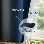 Yakamok Blackout Ombre Dark Blue and Black Curtains - Image 4