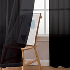 Simplebrand Black Sheer Curtains 96 Inches Long, Light Filtering Rod Pocket - Image 2