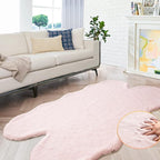 ORINOVA Pink Fluffy Shag Carpet Faux Bunny Washable Plush Fur Area Rugs by ORINOVA