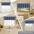 Chyhomenyc Denim Blue Valances for Window, Room Darkening Short Curtains for - Image 7