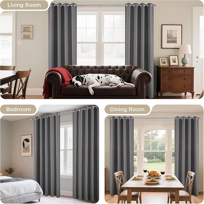 Joydeco Blackout Curtains 90 Inch Length 2 Panels Set, Thermal Insulated Long - Image 5