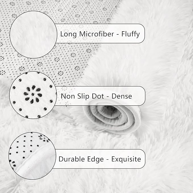 Chicrug Soft Runner Rugs for Bedroom Living Room Plush Fluffy Rug 2x8 Feet - Image 6