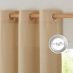 NICETOWN Linen Burlap Window Curtains 84 inches Long, Grommet Thick Linen Blend - Image 2