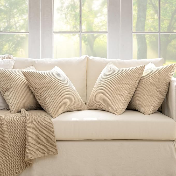 MIULEE Boho Farmhouse Throw Pillow Covers 18x18 Inch Set of 4 Mordern Nordic - Image 5