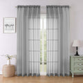 Lecloud Charcoal Grey Sheer Curtains by Lecloud