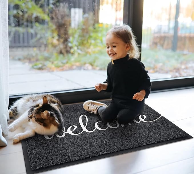 EARTHALL Door Mat 2-Pack Outside Inside Welcome Doormat 30"x17.5" Durable Floor - Image 2