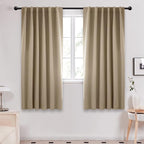 Deconovo Solid Room Darkening Panels Back Tab and Rod Pocket Curtains Blackout by Deconovo