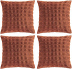 Fancy Homi 4 Packs Rust Decorative Throw Pillow Covers 20x20 Inch by Fancy+Homi