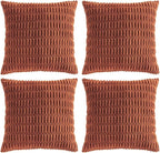 Fancy Homi 4 Packs Rust Decorative Throw Pillow Covers 16x16 Inch by Fancy+Homi