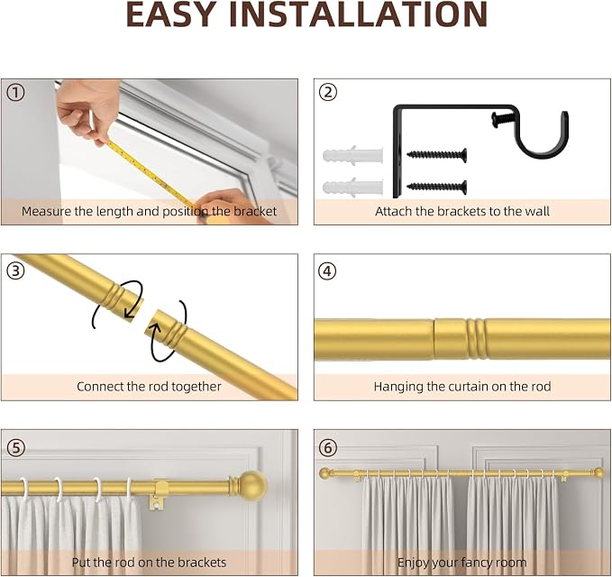 SMODBRODRE Curtain Rods for Window 32 to 78 - Image 4