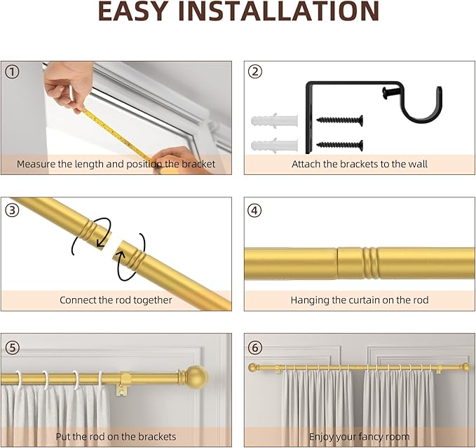 SMODBRODRE Curtain Rods for Window 32 to 120 - Image 4