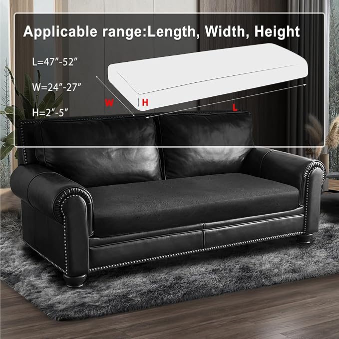 Leather Look Couch Cushion Covers Sofa Seat Slipcovers Sets Couches Furniture - Image 3