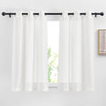 NICETOWN White Linen Kitchen Curtains 54 inches Long, Grommet Short Curtains & by NICETOWN