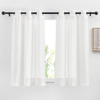 NICETOWN 45 inch Curtains White Semi Sheer, Grommet Light Filtering Window by NICETOWN