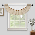FRAMICS Farmhouse Valance Curtains, Boho Cotton Linen Kitchen Valance, Rustic by FRAMICS