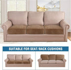 H.VERSAILTEX Velvet Stretch Couch Cushion Cover Plush Cushion Slipcover - Image 3