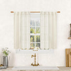 LAMIT Semi Sheer Linen Curtains 40 Inch Length by LAMIT