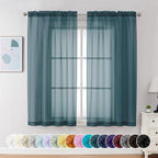 Chyhomenyc Sheer Curtains 63 Inch Length 2 Panels, Light Filtering Rod Pocket by Chyhomenyc