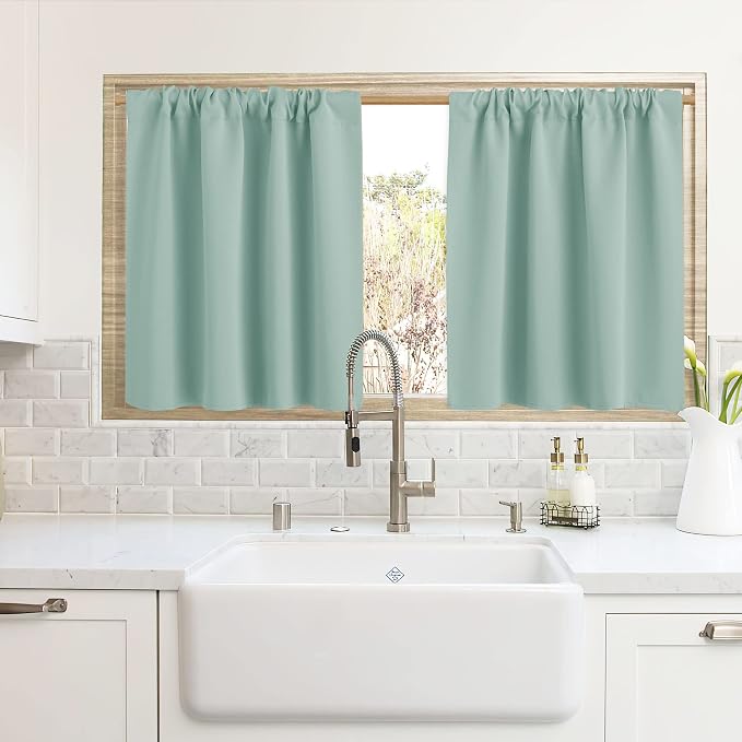 RYB HOME Cafe Blackout Curtains 24 inch Length, RV Curtains by RYBHOME