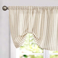 jinchan Tie Up Linen Textured Striped Bow Tie Curtain by JINCHAN