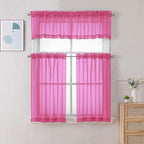 Chyhomenyc Sheer Curtains 36 inch Length 2 Panels Set, Light Filtering Voile - Image 2