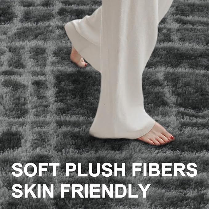 5x7 Ft Large Shag Rugs for Bedroom Living Room, Tie Dyed Ultra Soft Fluffy - Image 4
