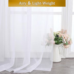 Aiyufeng White Sheer Curtains 54 inch Length Living Room Short Voile Drapes - Image 6