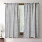 Oindec Faux Linen Kitchen Curtains 45 Inch Length Cafe Curtain Tiers by Oindec