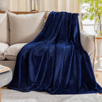 JIAHANNHA Navy Blue Throw Blanket Fleece Blanket Throw Size, Super Soft Cozy by JIAHANNHA