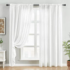 HOMEIDEAS Non-See-Through White Privacy Sheer Curtains, 52 X 96 Inches Long 2 - Image 3