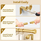 YaFex Curtain Rods 32-58 Inch, Heavy Duty 1 Inch Adjustable Curtain Rod - Image 8
