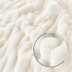 Exclusivo Mezcla Twin Size Flannel Fleece Blanket, Super Soft Striped Jacquard - Image 5