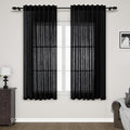 Nanspring Black Linen Curtains 63 inches Long by Nanspring
