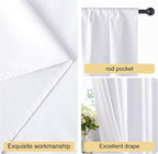 NICETOWN Bedroom 100% Blackout Curtains, 2 Panels, 42 by 63, Snow White - Image 5