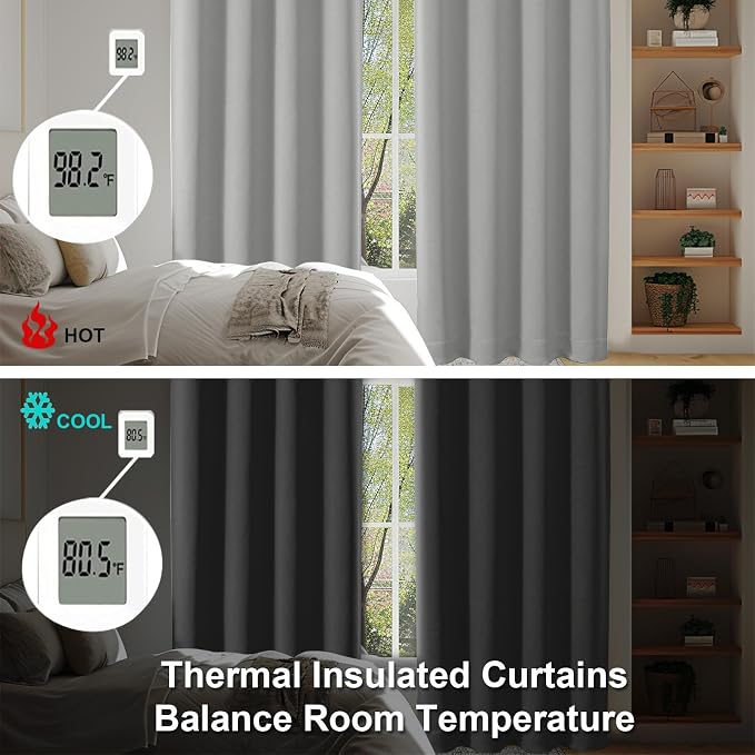 Simplebrand Silver Grey Blackout Curtains - Image 6